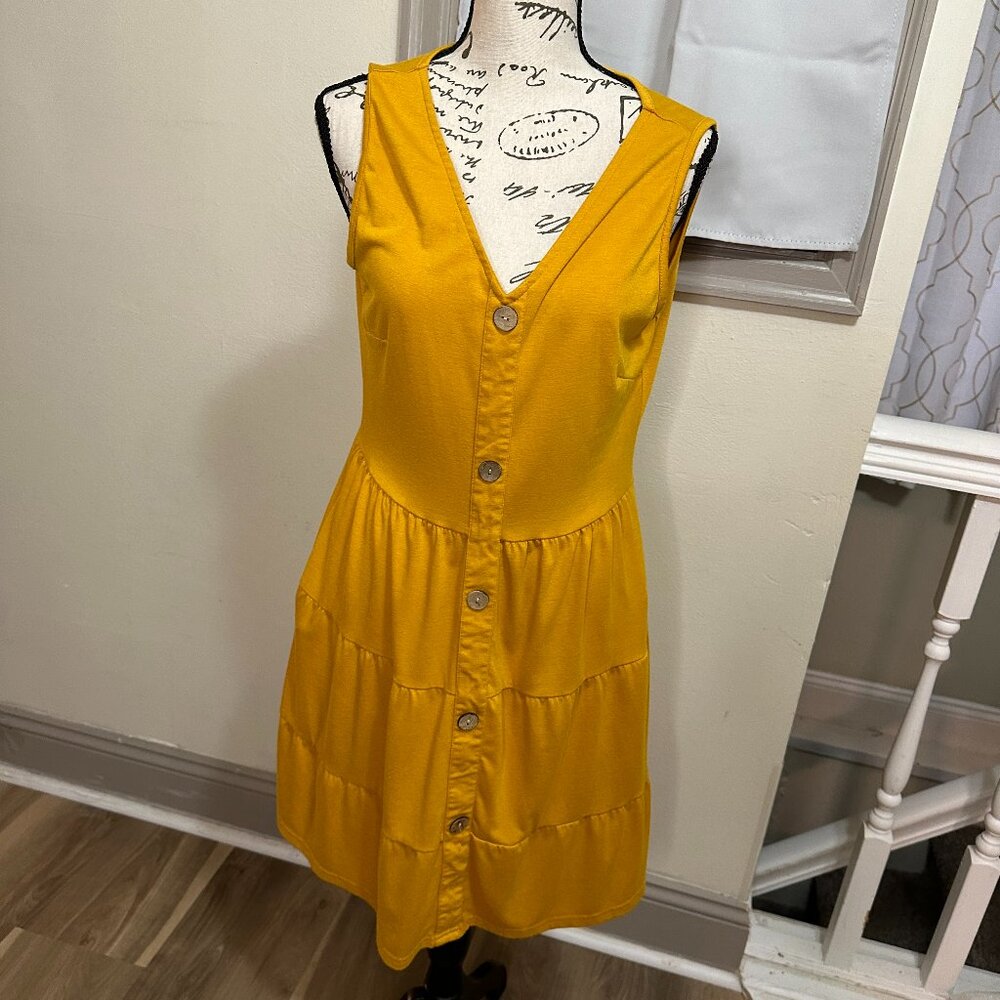 Golden yellow dress- Size Medium - Amazon- Stretchy and comfy! With Pockets!